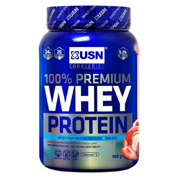 100% Premium Whey Protein Powder Strawberry - 908G